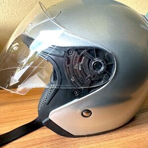 Silver full face Riding Helmet
